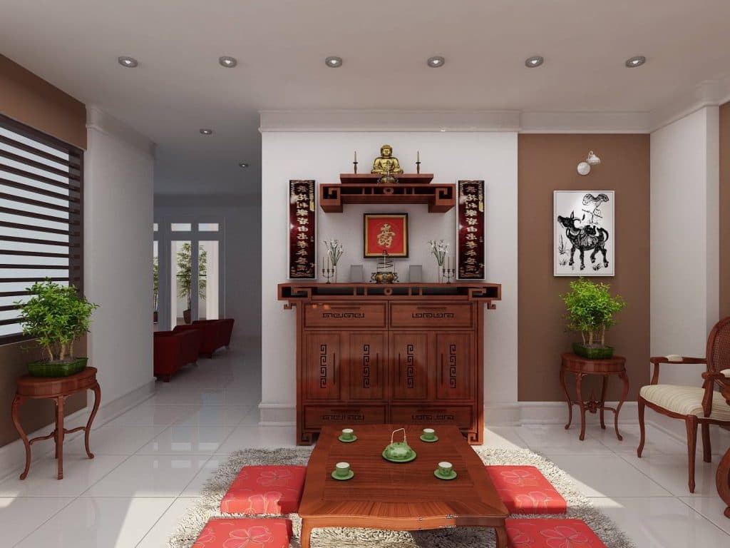 Phong Thủy Phòng Thờ: Cách Bố Trí Và Những Điều Cần Tránh 3 Bài trí vật phẩm phù hợp trên bàn thờ